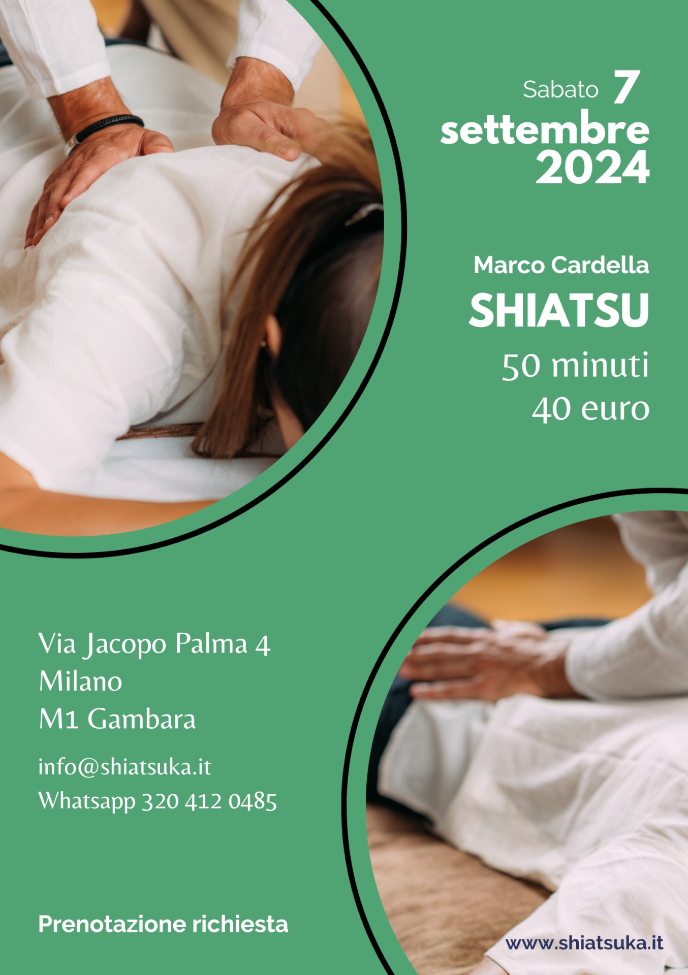 Locandina shiatsu Gambara 2024.09.07